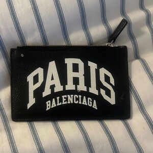 Balenciaga Black and White Leather card holder